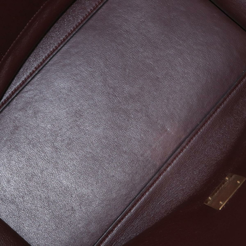 【日本直送】CELINE Trapeze 中型手提包 皮革 2way 灰色 金色 Auth BA7555-10