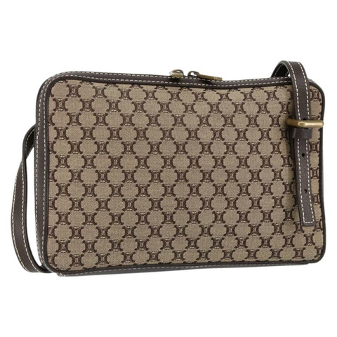 CELINE Macadam帆布肩背包 米色 金色 正品 ep11932