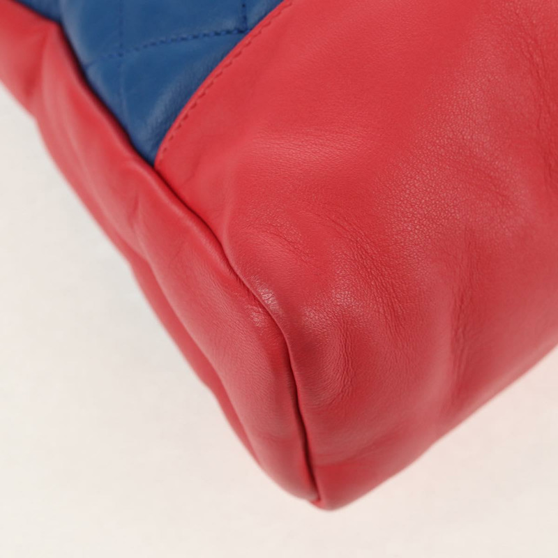 【日本直送】香奈兒 (CHANEL) 絎縫手袋，羊皮材質，兩用，藍色，金色雙C標誌，貨號 BA7491M-8