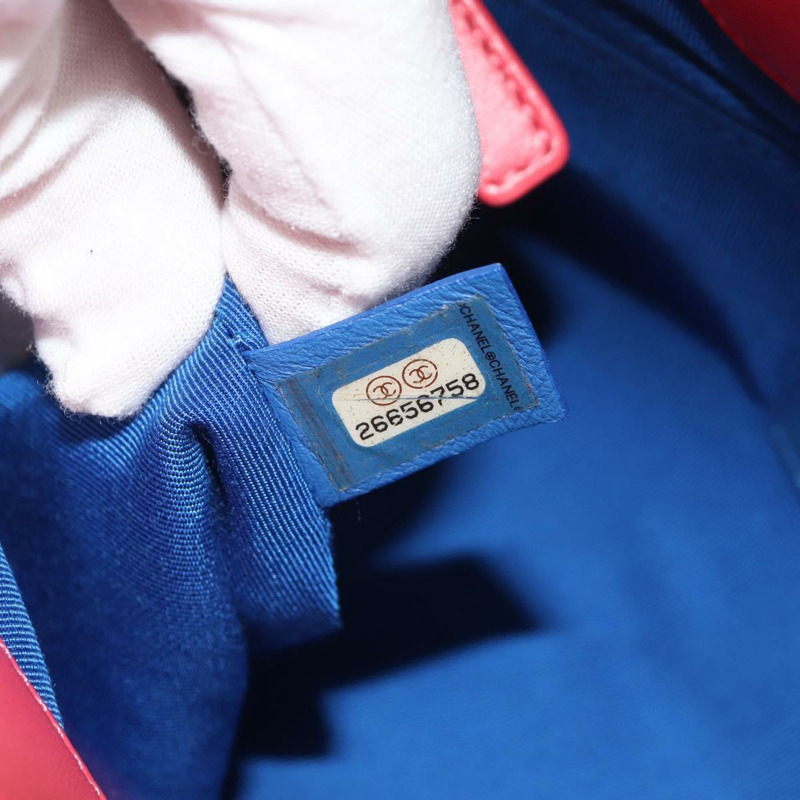 【日本直送】香奈兒 (CHANEL) 絎縫手袋，羊皮材質，兩用，藍色，金色雙C標誌，貨號 BA7491M-10