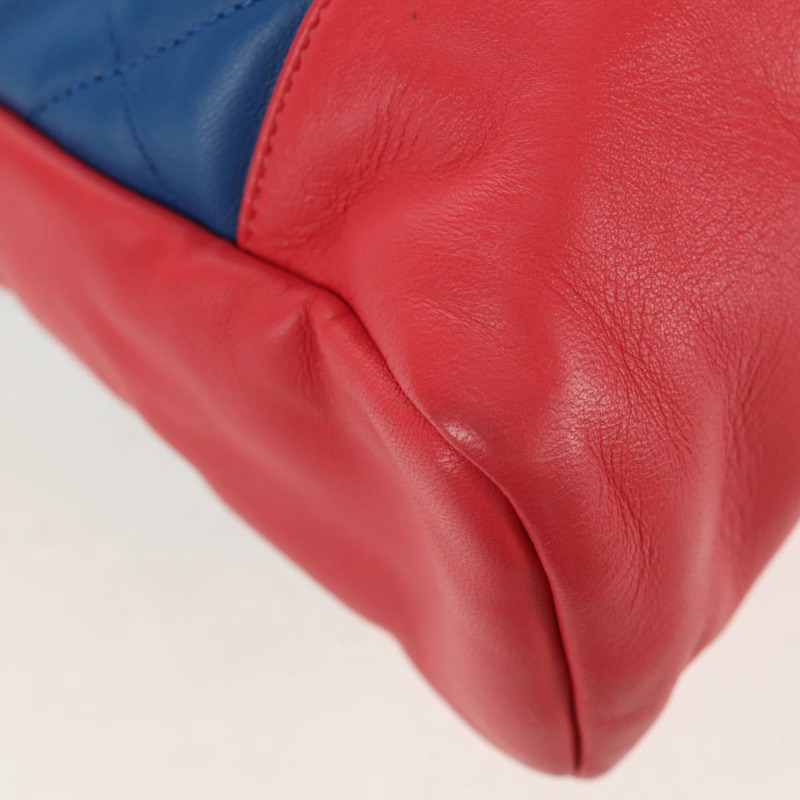 【日本直送】香奈兒 (CHANEL) 絎縫手袋，羊皮材質，兩用，藍色，金色雙C標誌，貨號 BA7491M-15