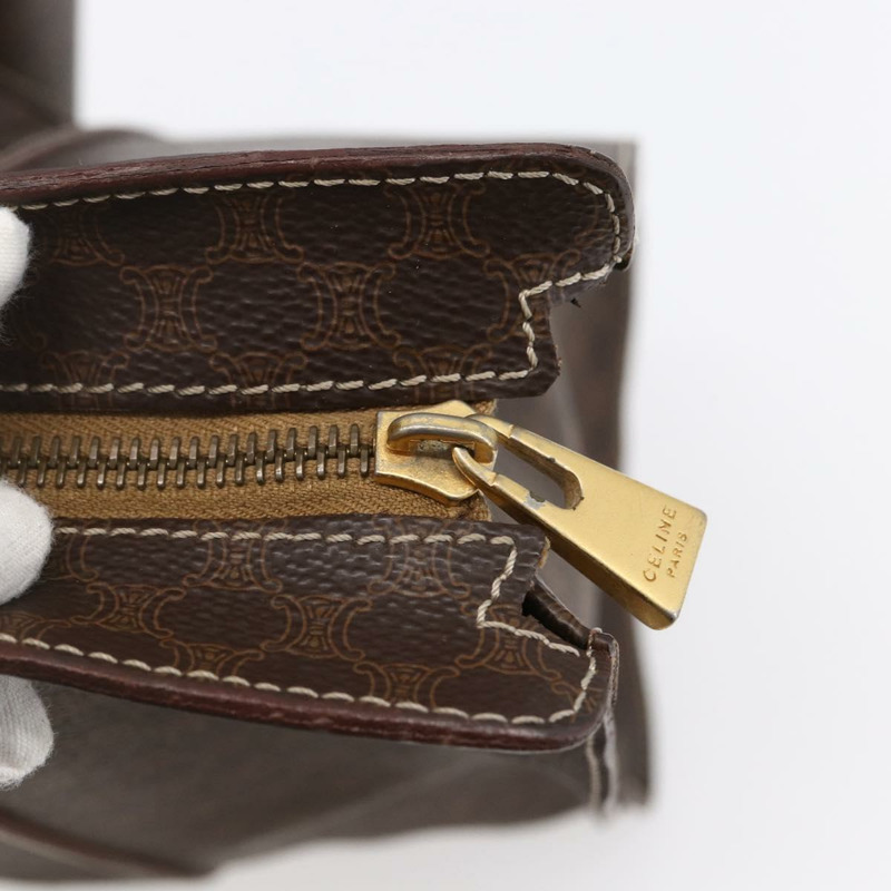 【日本直送】CELINE Macadam帆布肩背包 PVC皮革 棕色 金色 正品 149556-9