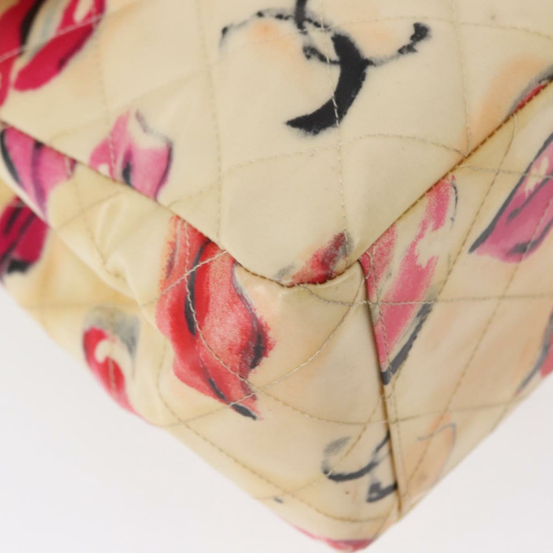 【日本直送】香奈兒 Matelasse 34 鏈條肩背包，乙烯基塗層，米色，金色雙C標誌，貨號 145579V-14