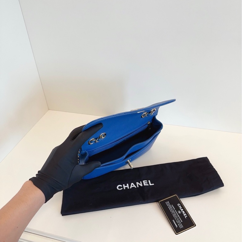 【99新🆕】Chanel 藍色金幣口蓋包 CF鏈條郵差包手提包 斜挎包 單肩包-6