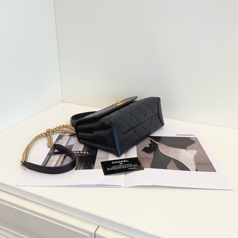 【98新🆕】CHANEL 19k trendy cc handle 黑金 鏤空字母 logo 手提包 斜挎包 單肩包-5