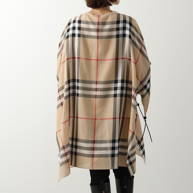 💎Han's house精品服飾💎Burberry 圍巾 格紋 斗篷 義大利製 現貨 原價30000-4