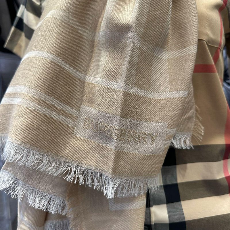 💎Han's house精品服飾💎Burberry 圍巾 格紋 羊毛 混紡 雙面 義大利製 中性-4