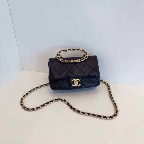 【98新🆕】Chanel 23C 圓環手柄 方胖子手提包 斜挎包 單肩包
