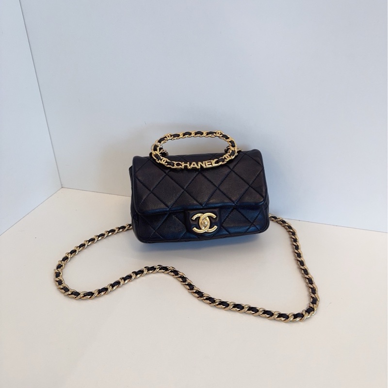 【98新🆕】Chanel 23C 圓環手柄 方胖子手提包 斜挎包 單肩包-0