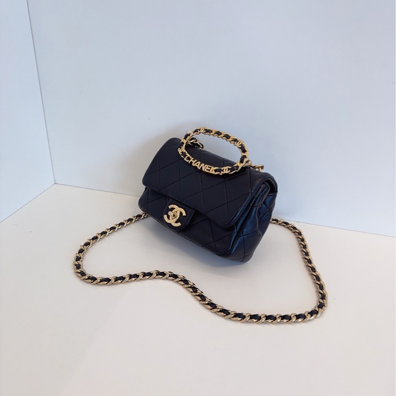 【98新🆕】Chanel 23C 圓環手柄 方胖子手提包 斜挎包 單肩包-2