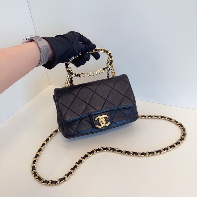【98新🆕】Chanel 23C 圓環手柄 方胖子手提包 斜挎包 單肩包-7