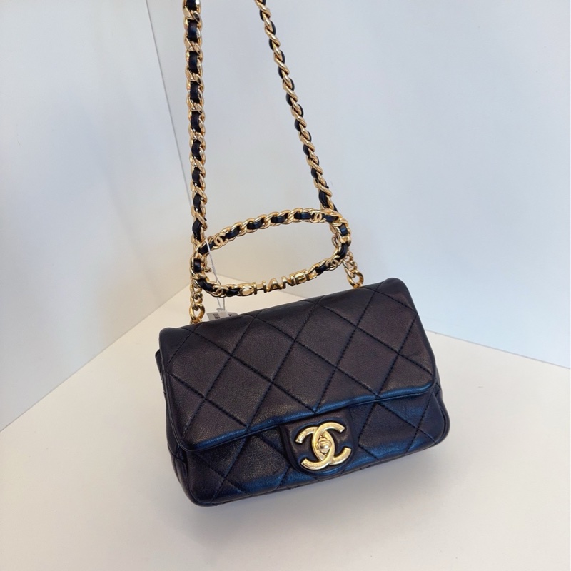 【98新🆕】Chanel 23C 圓環手柄 方胖子手提包 斜挎包 單肩包-8