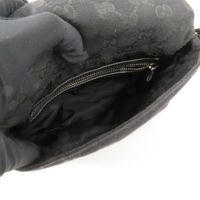 GUCCI 帆布Crossbody GG銀扣手挽肩背兩用袋-5