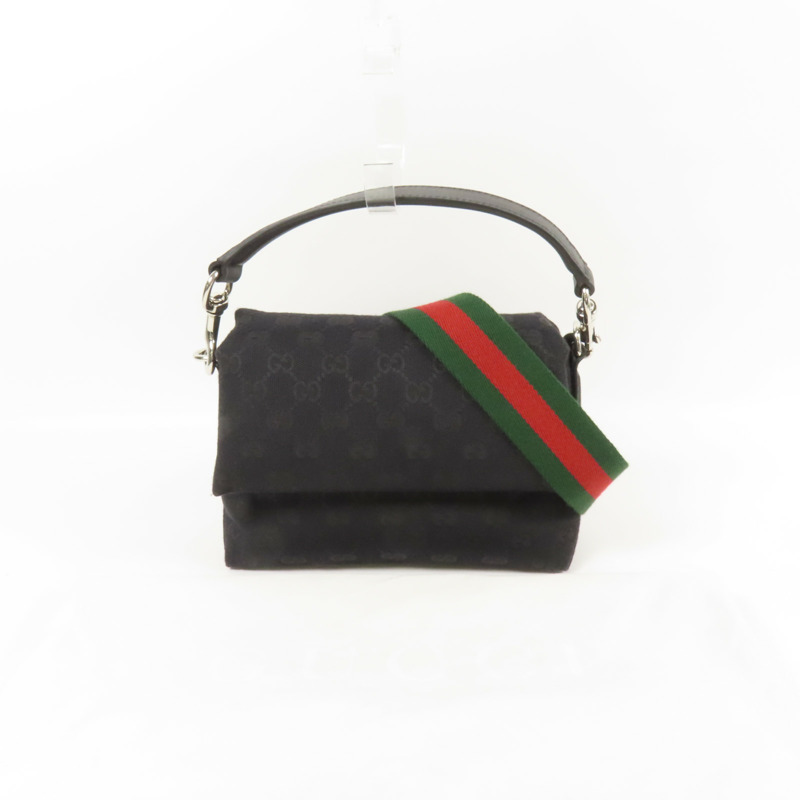 GUCCI 帆布Crossbody GG銀扣手挽肩背兩用袋-9