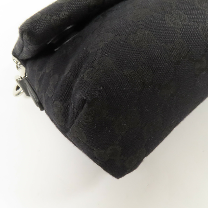 GUCCI 帆布Crossbody GG銀扣手挽肩背兩用袋-10