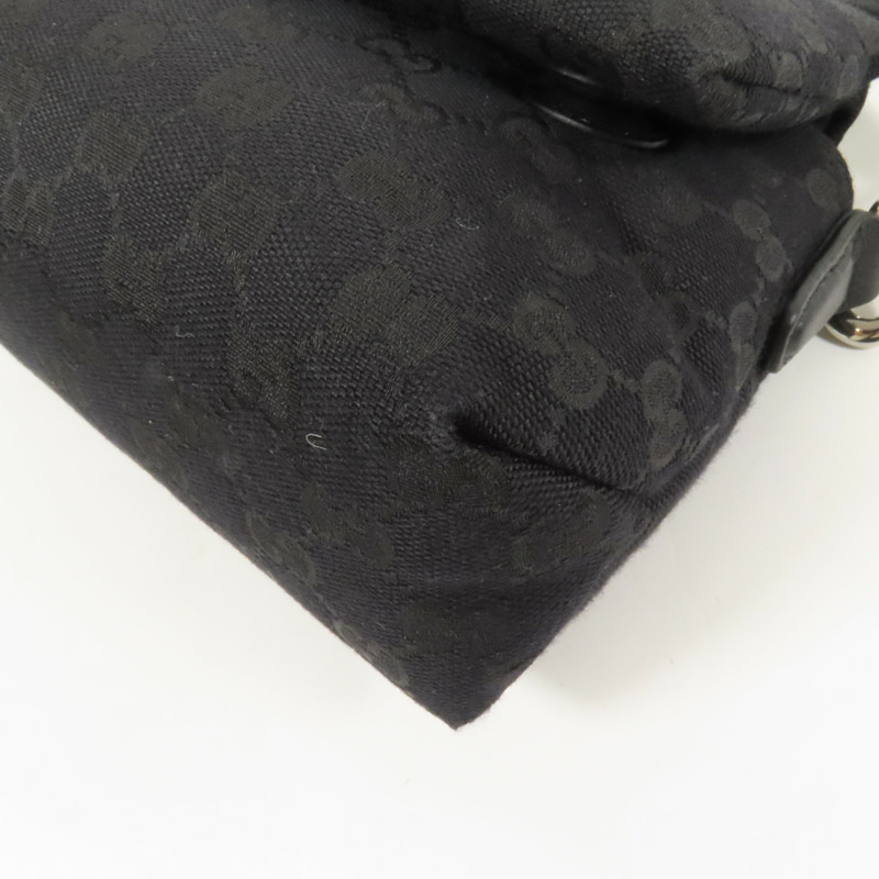 GUCCI 帆布Crossbody GG銀扣手挽肩背兩用袋-11