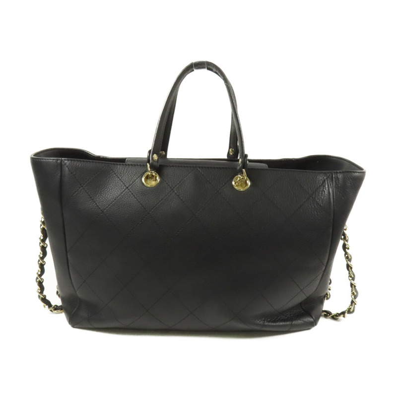 CHANEL 牛皮皮革Tote Bag金扣手挽肩背兩用袋-1