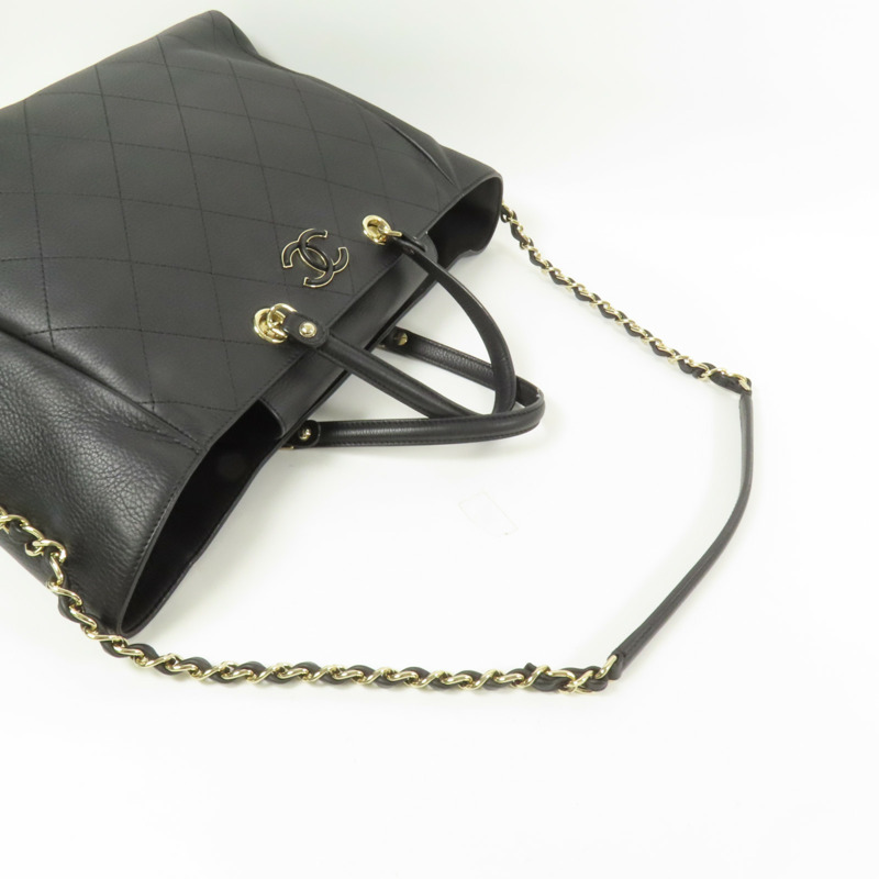 CHANEL 牛皮皮革Tote Bag金扣手挽肩背兩用袋-4
