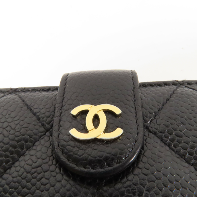 CHANEL 牛皮皮革Fold Wallet金扣錢包-6