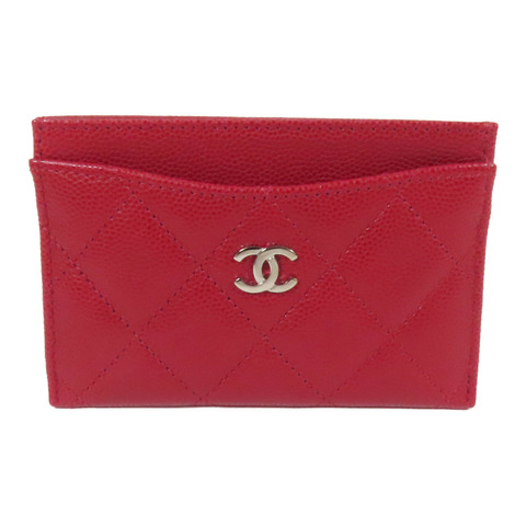 CHANEL 牛皮皮革Card Case銀扣卡片套