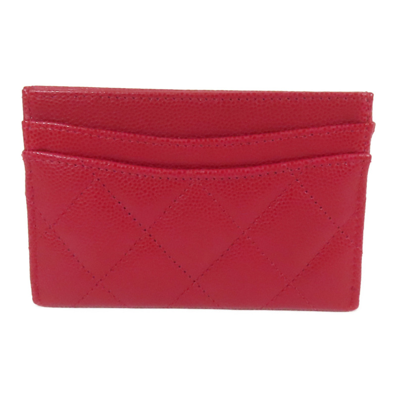 CHANEL 牛皮皮革Card Case銀扣卡片套-1