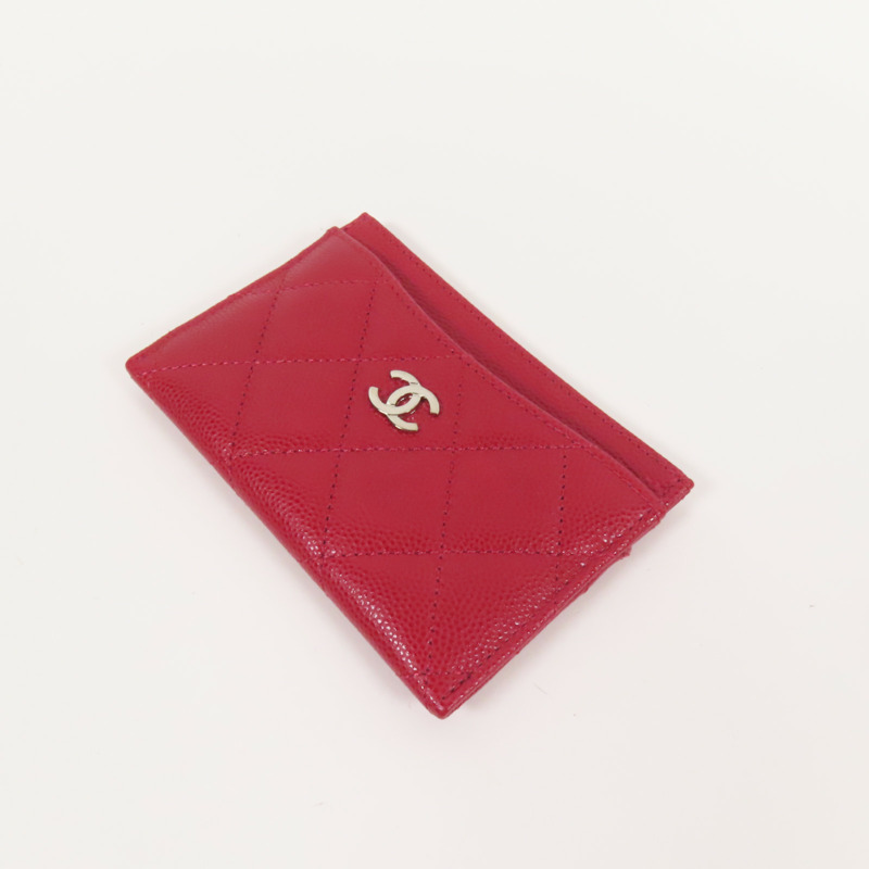 CHANEL 牛皮皮革Card Case銀扣卡片套-3