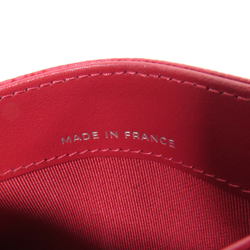 CHANEL 牛皮皮革Card Case銀扣卡片套-8