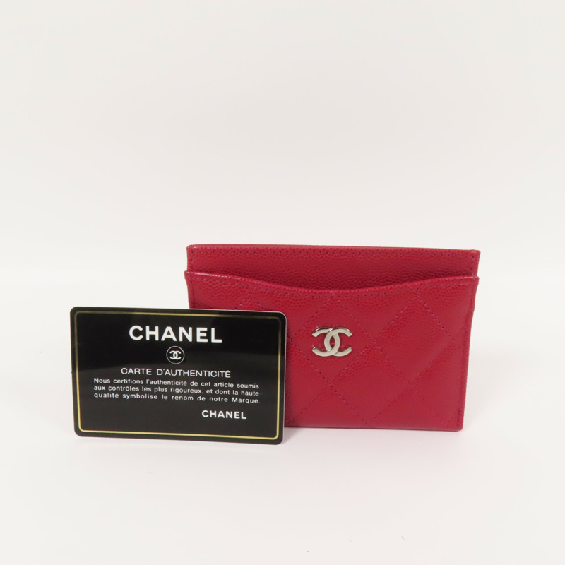 CHANEL 牛皮皮革Card Case銀扣卡片套-10