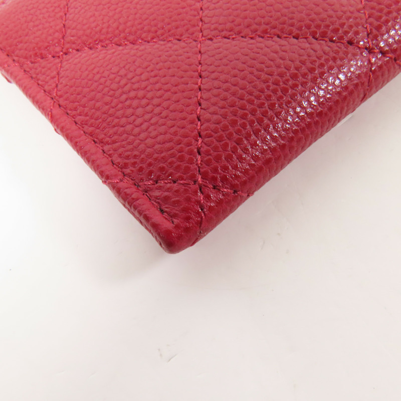 CHANEL 牛皮皮革Card Case銀扣卡片套-11