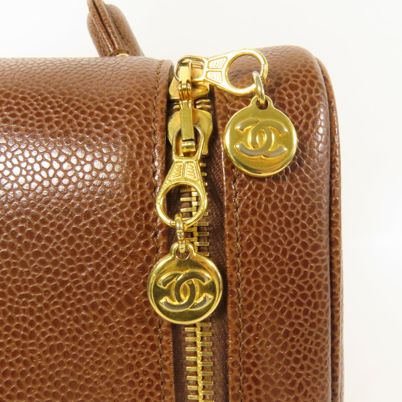 CHANEL 牛皮皮革Vintage Shoulder Bag金扣手挽肩背兩用袋-7