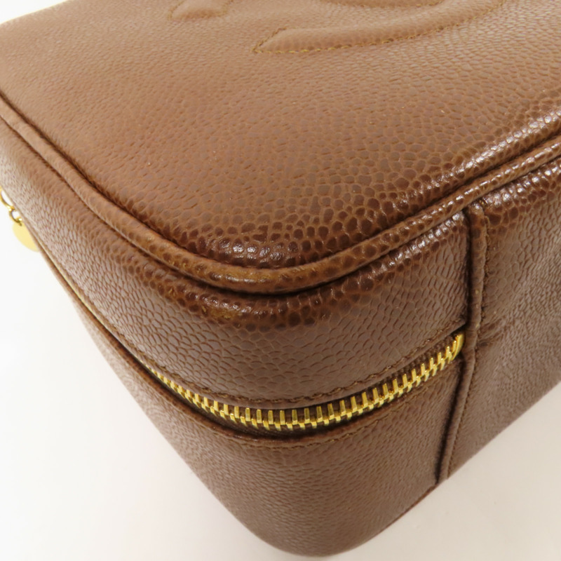 CHANEL 牛皮皮革Vintage Shoulder Bag金扣手挽肩背兩用袋-11