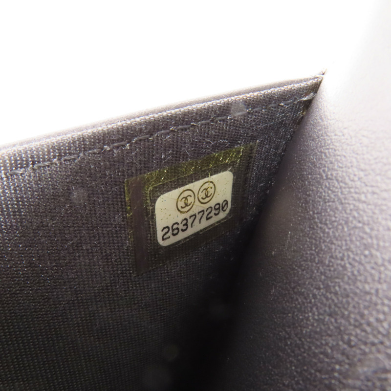 CHANEL 牛皮皮革/天鵝絨WOC Wallet On Chain金扣鏈帶肩背袋-9