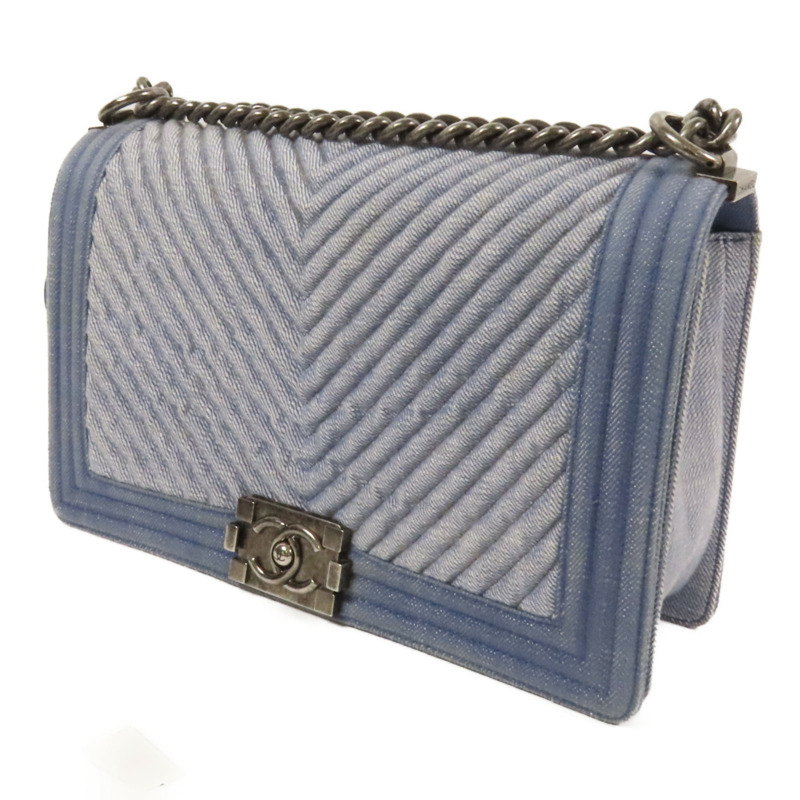 CHANEL Denim Boy 28鏈帶肩背袋-1
