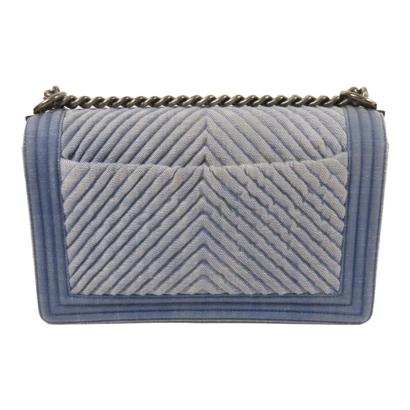 CHANEL Denim Boy 28鏈帶肩背袋-2