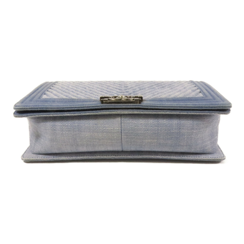 CHANEL Denim Boy 28鏈帶肩背袋-3