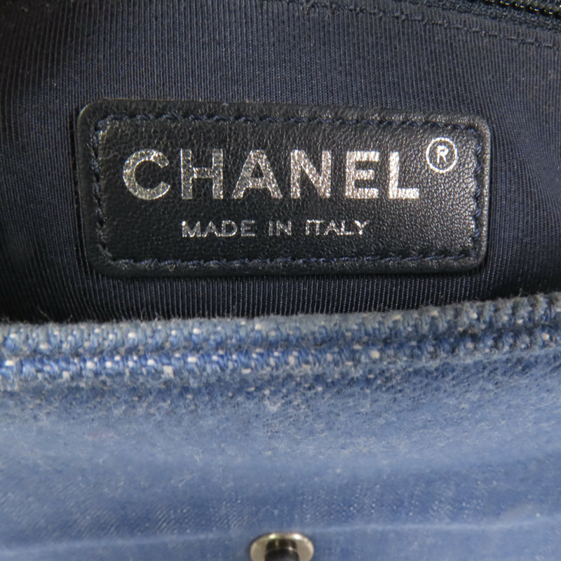 CHANEL Denim Boy 28鏈帶肩背袋-7