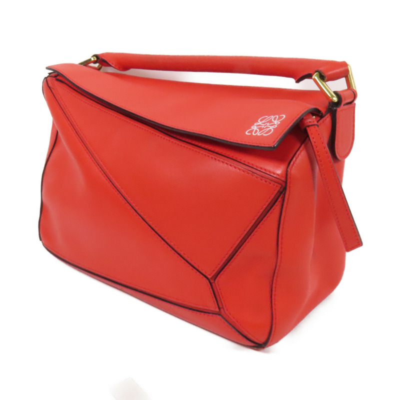 LOEWE 牛皮皮革Puzzle Medium金扣手挽肩背兩用袋-2