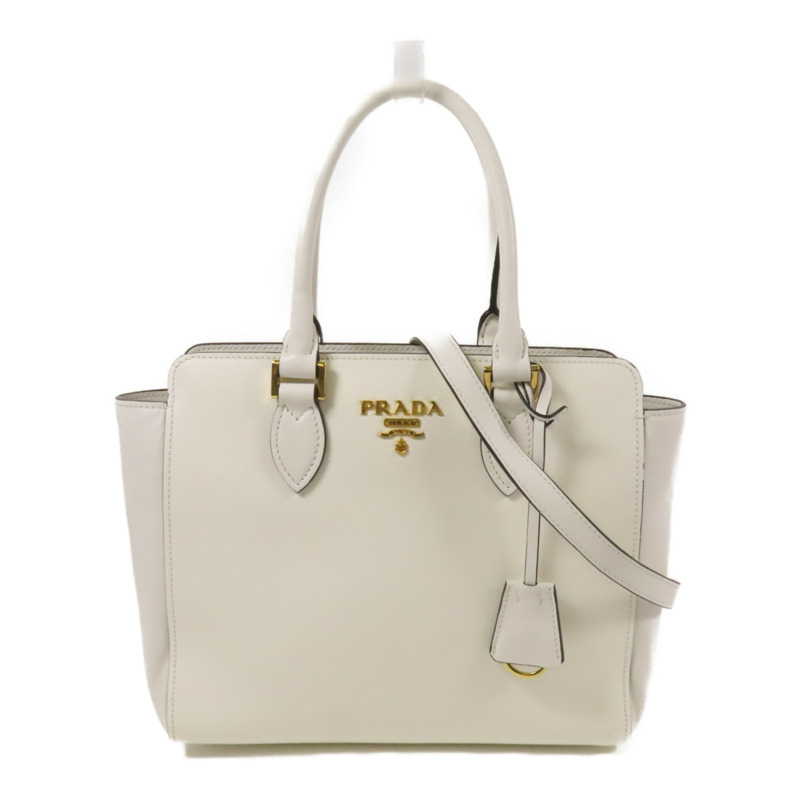 PRADA Saffiano皮革2Way Shoulder Bag金扣手挽肩背兩用袋-0