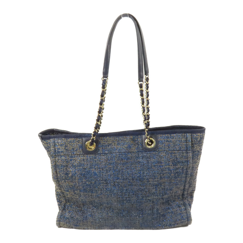 CHANEL Straw Small Deauville Tote Bag金扣鏈帶肩背袋-1