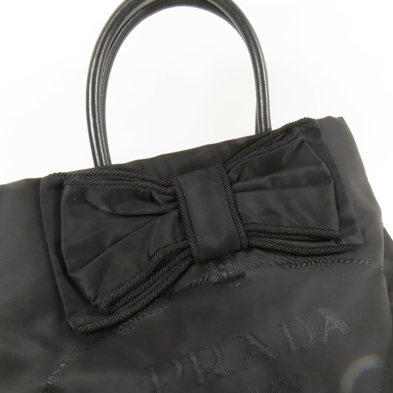 PRADA 尼龍Ribbon Motif金扣手挽肩背兩用袋-8