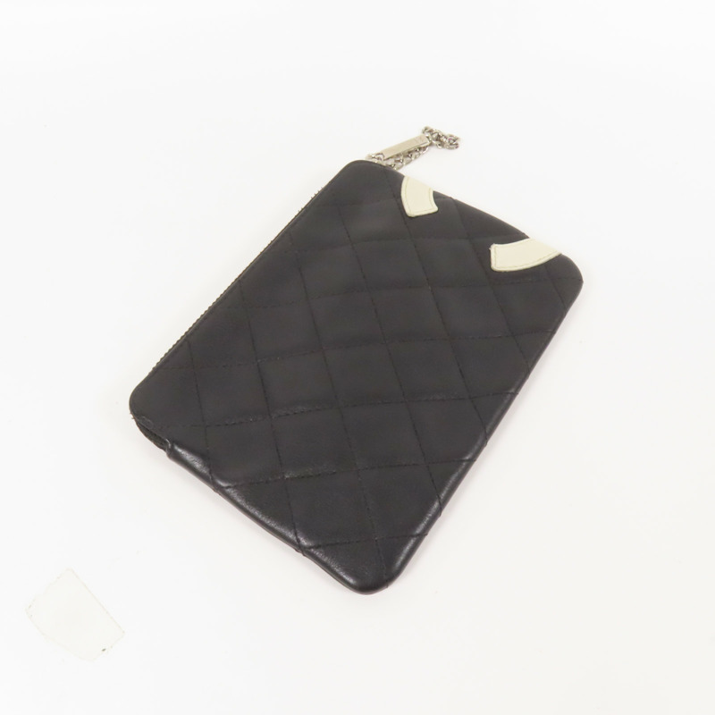 CHANEL 羊皮皮革Pouch銀扣手拿包-4