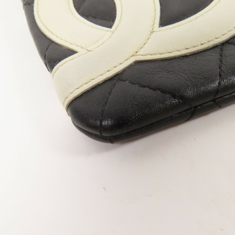 CHANEL 羊皮皮革Pouch銀扣手拿包-12