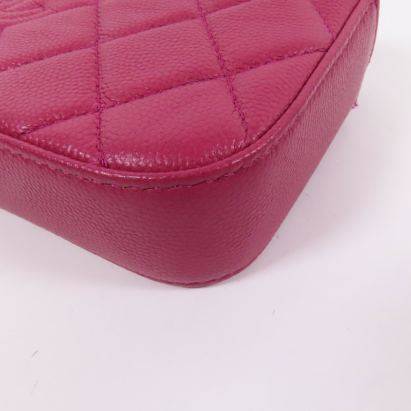 CHANEL 牛皮皮革Chain Shoulder銀扣鏈帶肩背袋-11