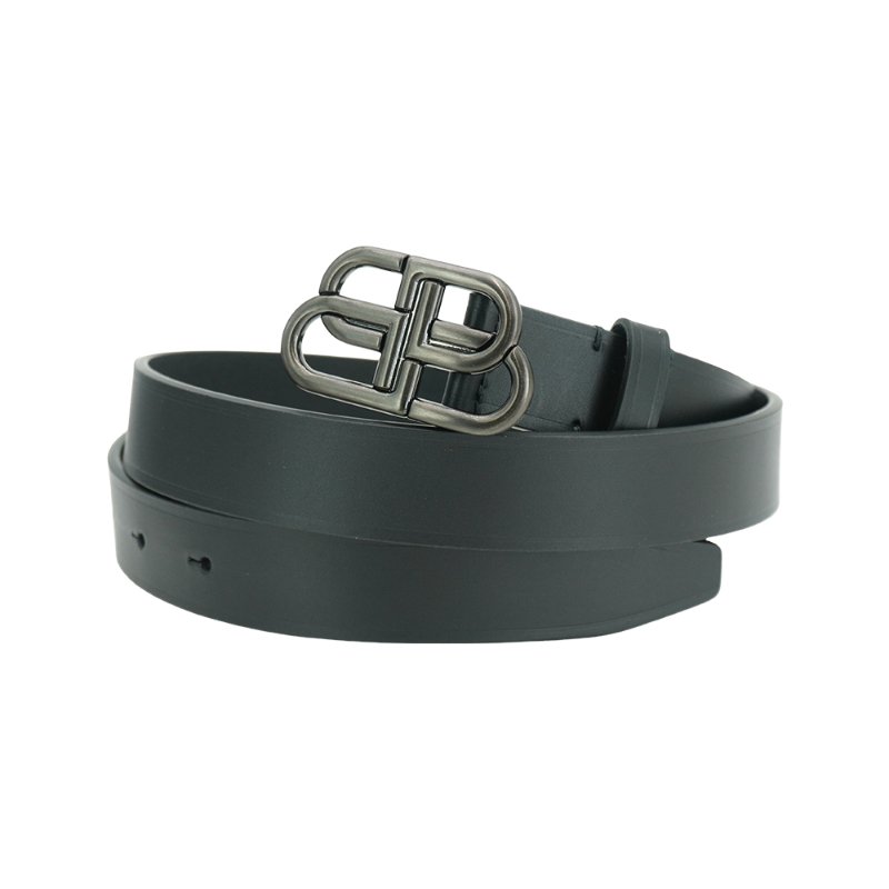 Balenciaga 黑BB logo 小牛皮腰帶/皮帶(581690-黑)-0