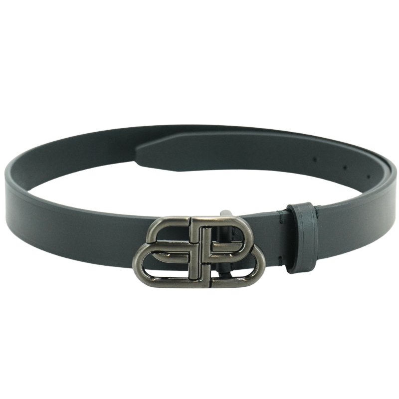 Balenciaga 黑BB logo 小牛皮腰帶/皮帶(581690-黑)-1