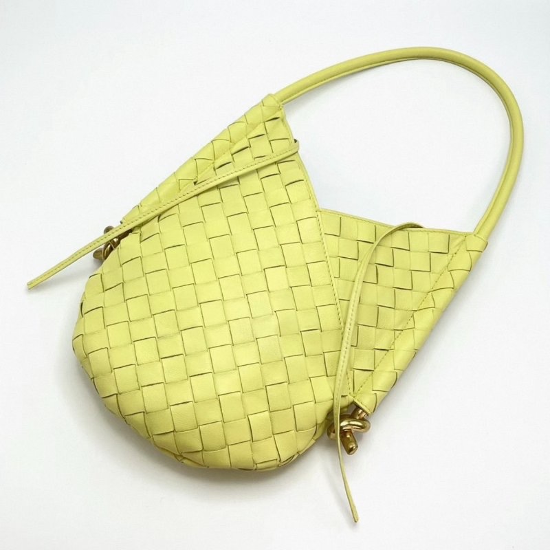 BV 淺黃色小號 Solstice子母編織肩背包 26*28*2 98新配件塵袋-2