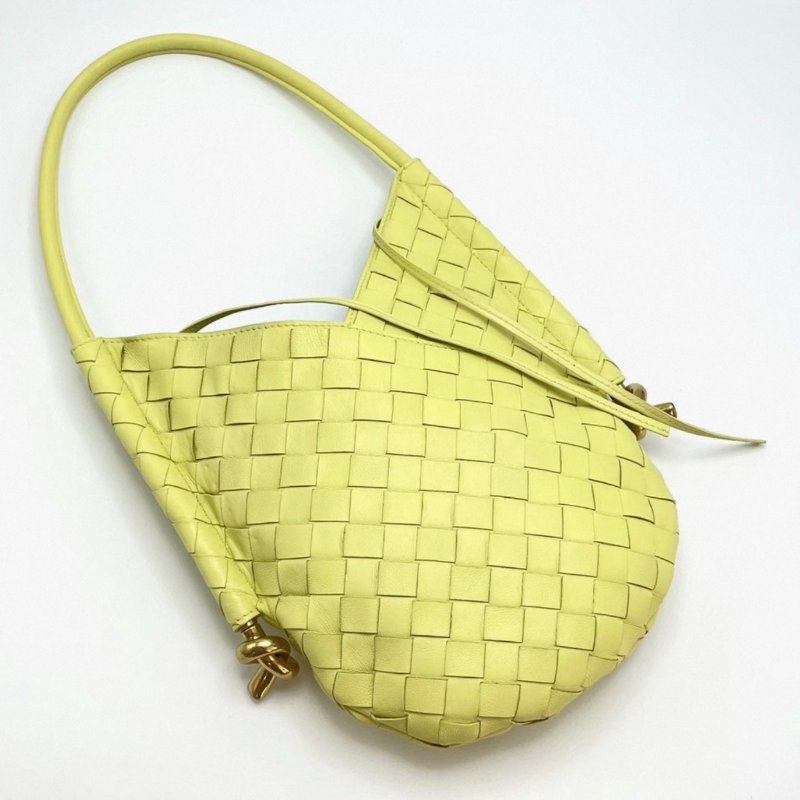 BV 淺黃色小號 Solstice子母編織肩背包 26*28*2 98新配件塵袋-4