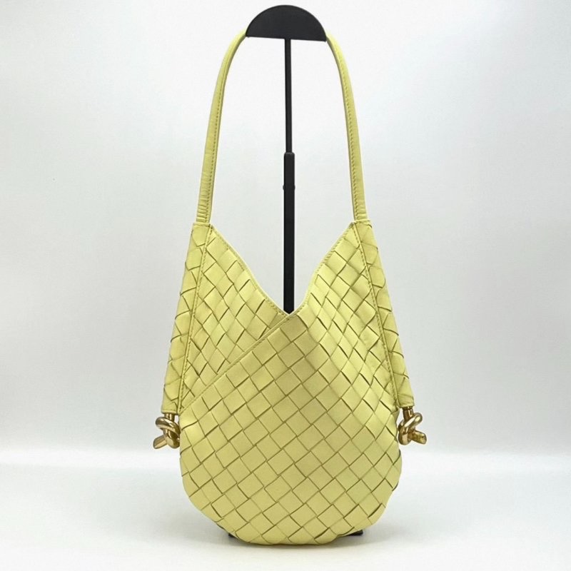 BV 淺黃色小號 Solstice子母編織肩背包 26*28*2 98新配件塵袋-5