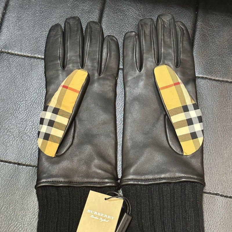 💎Han's house精品服飾💎Burberry 經典款 格紋 小羊皮 羊毛 手套-7