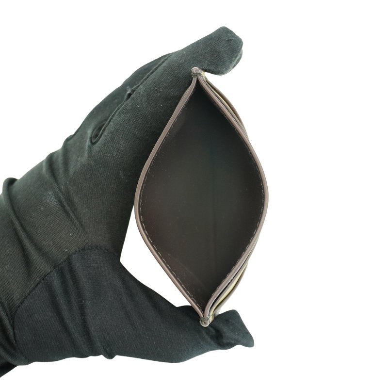 Loewe Puzzle 撞色小牛皮壓印logo四卡卡夾(深棕/綠)-4